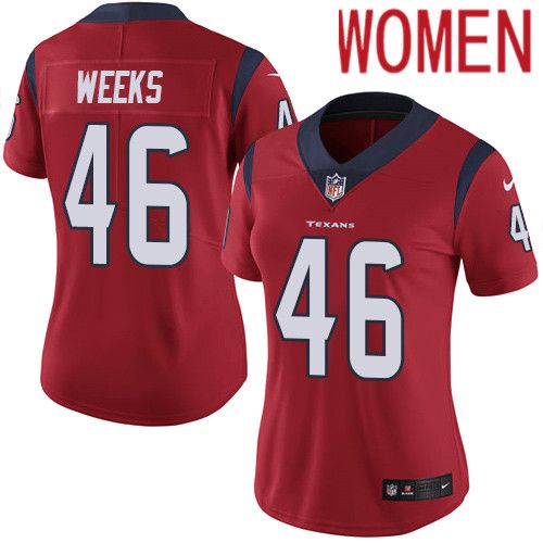 Women Houston Texans #46 Jon Weeks Red Nike Vapor Limited NFL Jersey->women nfl jersey->Women Jersey